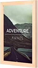 LOWHA Adventure awaits Wall Art with Pan Wood framed Ready to hang for home, bed room, office living room Home decor hand made wooden color 23 x 33cm By LOWHA
