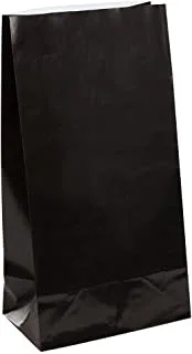 يونيك بارتي 59012 - أكياس ورقية سوداء للحفلات ، عبوة من 12