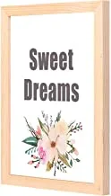 LOWHa Sweet Dreams Wall art with Pan Wood framed Ready to hang for home, bed room, office living room Home decor hand made wooden color 23 x 33cm By LOWHa