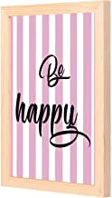 LOWHa be happy Wall art with Pan Wood framed Ready to hang for home, bed room, office living room Home decor hand made wooden color 23 x 33cm By LOWHa
