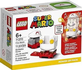 حزمة LEGO Super Mario Fire Mario Power-Up Pack 71370 ؛ مجموعة بناء للأطفال المبدعين لتعزيز شخصية ماريو في المغامرات مع دورة ماريو للمبتدئين (71360) مجموعة اللعب (11 قطعة)
