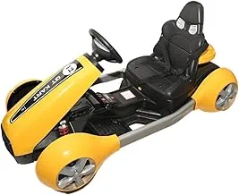 Ride-on racing car with lights for children, YELLOW