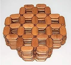 Natural Wooden Coaster Pad Small For Table Protection 8 Pcs Set