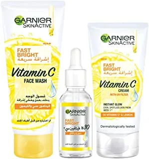 غارنييه SkinActive Fast Bright Vitamin C Glow Routine Kit