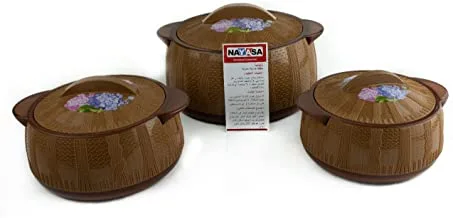 Nayasa Finesta Food Container Casserole Set 3-Pieces, 1.5/2.0/3.5 Liter Capacity