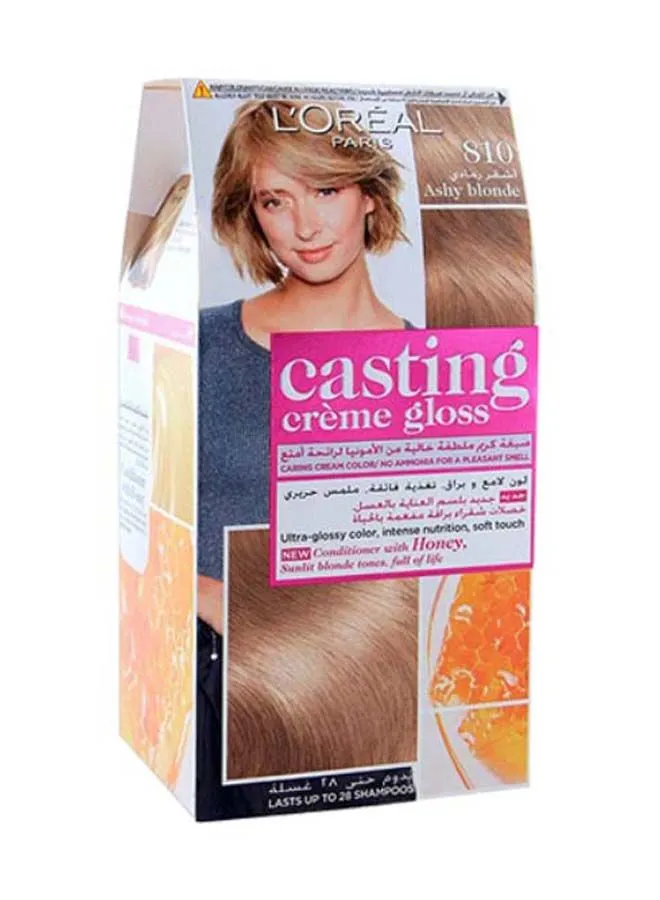 لوريال باريس Casting Creme Gloss No Ammonia Hair Color For Shiny Hair (48ml + 72ml + 60ml) 810 Ashy Blonde 180ml