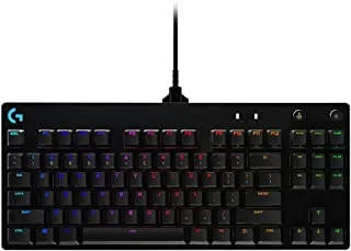 Logitech G Pro Mechanical Gaming Keyboard, Ultra Portable Tenkeyless Design, Detachable Micro Usb Cable, 16.8 Million Color Lightsync Rgb Backlit Keys - Black