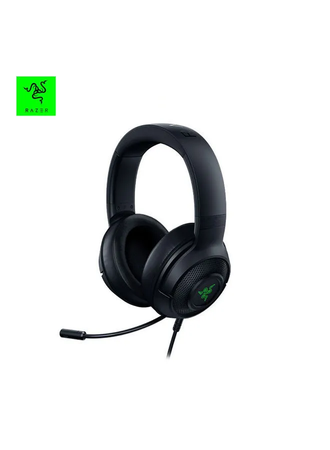 RAZER Kraken V3 X Wired Gaming Headset 7.1 Surround Sound Headset With TRIFORCE 40mm Driver Unit HYPERCLEAR Cardioid Microphone Black