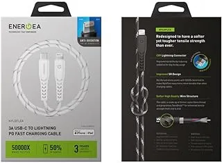 Energea C94 Nyloflex USB-C To Lightning Cable, 1.5 Meter Length, White