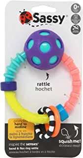 Sassy Bend and Flex Ring Rattles, 2 Pieces, For Ages 0+ Months