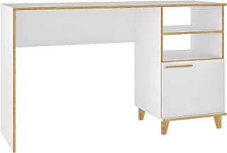 Brv Office Table with Three Shelves, White (Bc 67-160) - 79 cm X 135 cm X 44.5 cm