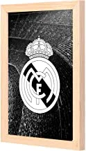 Lowha Real Madrid Black White Wall Art With Pan Wood Framed Ready To Hang For Home, Bed Room, Office Living Room Home Decor Hand Made Wooden Color 23 X 33Cm By Lowha
