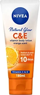 NIVEA Body Lotion Vitamin C & E, Natural Glow Orange Scent, 180ml