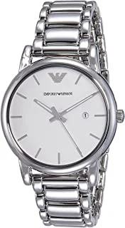 Emporio Armani Men's White Dial Stainless Steel Band Watch - Ar1854, Analog Display