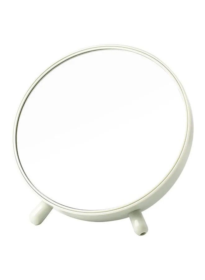 هوم بوكس ​​مرآة كونترتوب دائرية مع حامل أبيض / شفاف 20x16x6cm