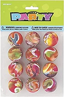 Unique Party 45000 - Marble Bouncy Balls Party Bag Fillers, Pack of 12