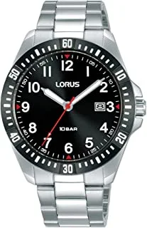 Lorus Black sunray Dial Analog Quartz stainless steel watch for Men RH923NX9