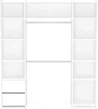 Politorno Wooden Clothes Closet with Drawers, White - 150270