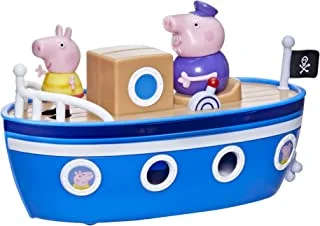 لعبة مرحلة ما قبل المدرسة من Peppa Pig Grandpa Pig's Cabin Boat: شخصية واحدة ، سطح قابل للإزالة ، عجلات دوارة ، للأعمار من 3 سنوات فما فوق