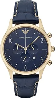 Emporio Armani Men's Ar1862 Sport Blue Leather Watch, Analog Display