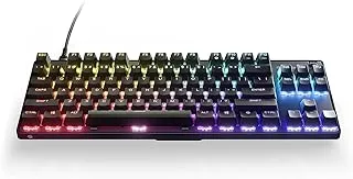 SteelSeries Apex 9 TKL - لوحة مفاتيح ألعاب ميكانيكية - مفاتيح ضوئية - تشغيل من نقطتين - عامل شكل مدمج للرياضات الإلكترونية بدون مفاتيح - مفاتيح قابلة للتشغيل السريع - تخطيط QWERTY أمريكي