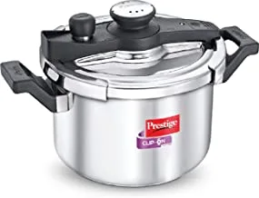 Prestige Clip On Svachh Stainless Steel Pressure Cooker 5L with Extra Glass Lid | Silver