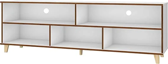 BRV Móveis TV Table With Niches, White and Oak, 180 cm x 57.5 cm x 38 cm, BR 54-160