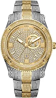 JBW Luxury Men's Jet Setter GMT 100 Diamonds Two Time Zone Watch