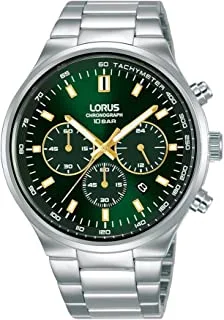 Lorus Dark Dark green sunray dial Chronograph Quartz Stainless steel watch for Men RT357JX9