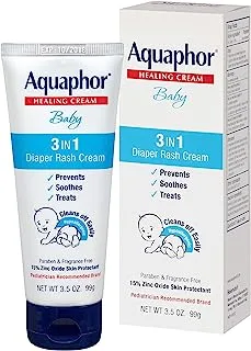 Aquaphor Baby Healing Cream 3 In 1 Diaper Rash 3.5 Ounce (100ml)