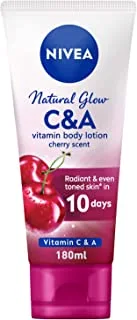 NIVEA Body Lotion Vitamin C & A, Natural Glow Cherry Scent, 180ml