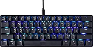 Motospeed CK61 RGB Mechanical Arabic Type-C Wired Keyboard for Mac, Android, Windows(Arabic-Blue switch)
