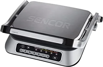 SENCOR - Intelligent Grill setting of 7 programs, manual program detachable grilling plates, integrated heating spiral, SBG 6030SS, 2 years replacement Warranty