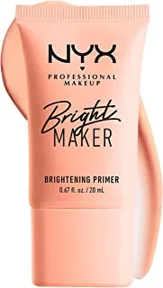 NYX Professional Makeup Bright Maker Primer, Makeup Primer Base, Brightening Primer with Papaya Extract & Skin Conditioners, Mica Infused for Soft Shimmer, Vegan Formula, 20 ml