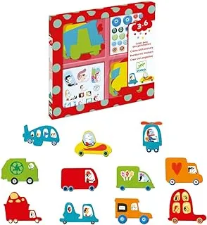 Djeco Create With Stickers Kit - I Love Cars
