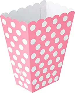 Unique Party 59295 - Hot Pink Polka Dot Popcorn Treat Boxes, Pack of 8