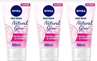 Nivea Face Wash Cleanser, Natural Glow, Even Skin Tone, 3x100ml