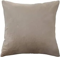 In House Beige Velvet Decorative Solid Filled Cushion Set Of 3 Pieces, 25 * 25 centimeter
