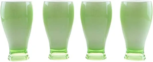 Royalford Acrylic Plain Shape Glass 4 Piece Set, Green