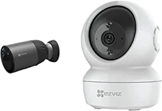 كاميرا مراقبة EZVIZ BC1C ، كاميرا CCTV ببطارية واي فاي 1080 بكسل ، كاميرا مراقبة eMMC و EZVIZ C6N مدمجة بسعة 32 جيجا بايت ، كاميرا منزلية داخلية واي فاي 1080 بكسل ، كاميرا مراقبة مراقبة الأطفال