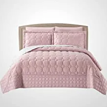 DONETELLA Quilt Set,Reversible Bedspread Coverlet Set, Single Size Compressed Comforter Soft Bedding Cover With Matching Fitted Sheet, Pillow Shams and Pillow Cases (Single Size, Lilac/Silver)