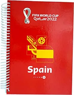 FIFA WC 2022 Country A5 Spiral Notebook 60 Sheets, Hard Cover, 21.5cm x 15cm Spain, 12426