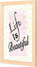 LOWHa life is beautiful Wall art with Pan Wood framed Ready to hang for home, bed room, office living room Home decor hand made wooden color 23 x 33cm By LOWHa