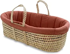 Gloop Moses Basket, Super Soft, Perfect for baby's delicate skin, Made by Hand, 100% Organic Cotton, Super Light Weight, Acorn, 0-6 Months