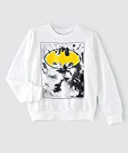 Batman Sweatshirt for Senior Boys - White, 11-12 Year
