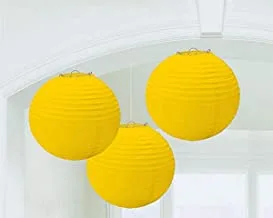 Yellow SunshineRound Paper Lanterns 9.50in 3pcs