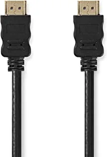 Nedis High Speed HDMI Cable with Ethernet, HDMI Connector - HDMI Connector, Black, 1.0 m