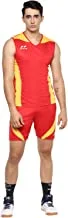 Nivia Flash Volleyball Jersey Set for Men (2XL, Red/Golden Yellow)