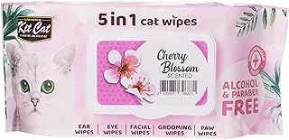 Kit Cat Wet Wipes 5 in 1 Cherry Blossom Scented 80 pcs