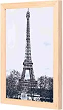 لووا برج إيفل ، باريس لوحة فنية جدارية باللونين الأبيض والأسود مع لوحة خشبية مؤطرة جاهزة للتعليق للمنزل ، غرفة النوم ، غرفة المعيشة والمكتب ، ديكور المنزل مصنوع يدويًا بألوان خشبية 23 × 33 سم من LOWHA